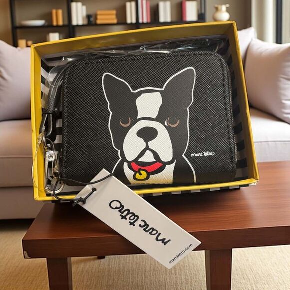 Marc Tetro Boston Terrier Wallet Wristlet NIB - Picture 1 of 4